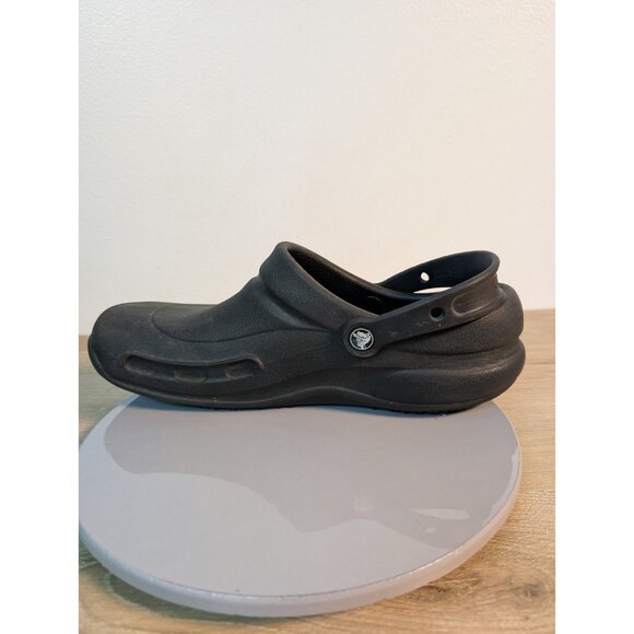 Crocs Sandal Womens 11 Black Slingback Bistro Clog Work Chef Shoe Anti Slip - Picture 7 of 10